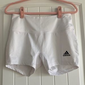 White spandex shorts